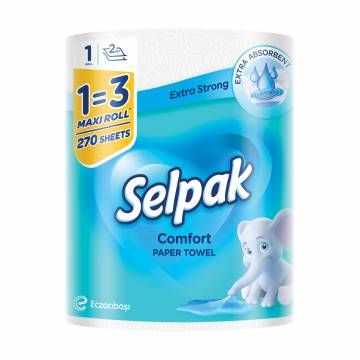 Бумажные полотенца Selpak Comfort Maxi 1=3, 1 рулон