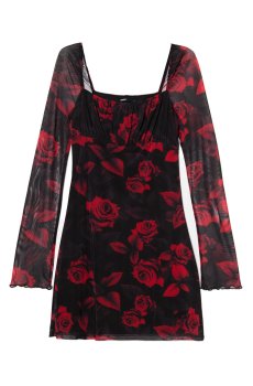 Cropp - Мінісукня з квітковим принтом - червоний