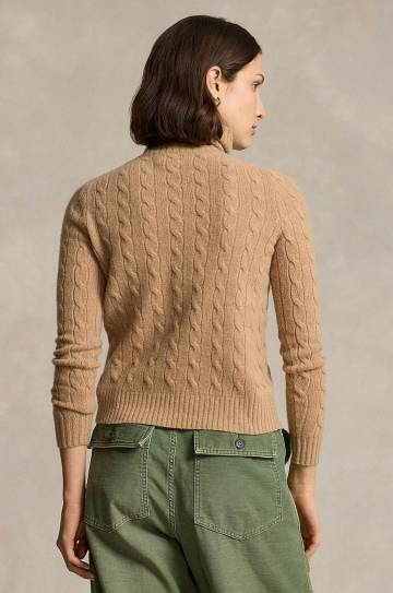 Шерстяной свитер Polo Ralph Lauren женский цвет бежевый лёгкий с гольфом 211888686 Шерстяной свитер Polo Ralph Lauren женский цвет бежевый лёгкий с гольфом 211888686