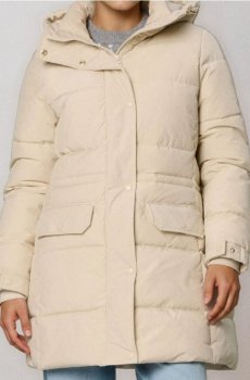 Квітована куртка puffer з капюшоном - нюдовий