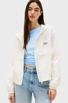 Женская белая ветровка с узором JACQUARD Белый XS Tommy Jeans DW0DW20952