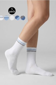 Набір шкарпеток із смужками та кольоровими панелями 5 шт. - різнобарвний