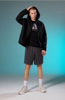 Водонепроникна технічна куртка з капюшоном - чорний