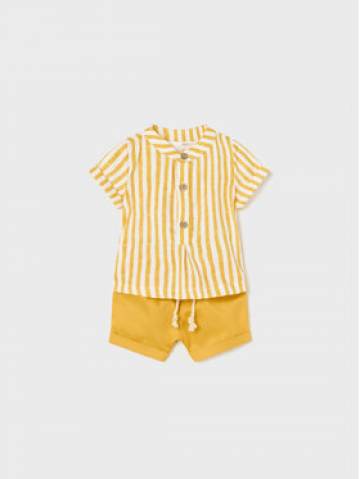 Mayoral Набір сорочка і шорти з текстилю 1265 Жовтий Regular Fit Mayoral Набір сорочка і шорти з текстилю 1265 Жовтий Regular Fit