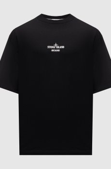 Черная футболка с принтом