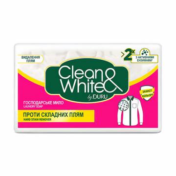 Хозяйственное мыло DURU Clean & White для удаления сложных пятен, 120 г Хозяйственное мыло DURU Clean & White для удаления сложных пятен, 120 г