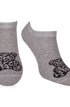 Носки женские AmiGA укороченные, медведь-леопард, серые, размер 23-25