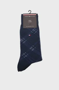 Мужские темно-синие носки (2 пары) CHECK Синий 43-46 Tommy Hilfiger 701236310