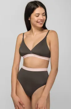 Женские оливковые трусики от купальника 421C Оливковый XS brabrabra SO205421