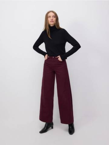 Reserved - Джинси wide leg з прошиванням - burgundy - 570CY-53X Reserved - Джинси wide leg з прошиванням - burgundy - 570CY-53X