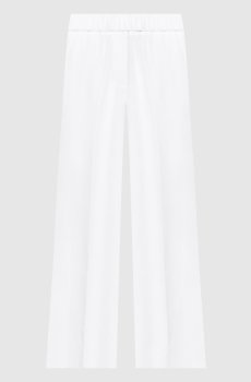 Белые брюки из льна