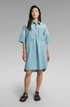 Женское голубое джинсовое платье Denim Голубой S G-Star RAW D22987,D303