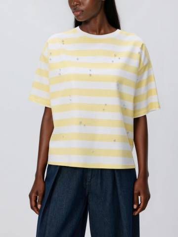 Reserved - Бавовняна футболка з вишивкою - жовтий - 371GU-11X Reserved - Бавовняна футболка з вишивкою - жовтий - 371GU-11X