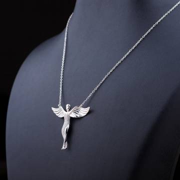 Серебряное колье "Ангел" с фианитами 18540 Серебряное колье "Ангел" с фианитами 18540