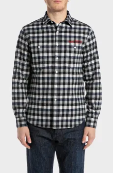 Мужская рубашка в клетку Разноцветный S Replay M4150 .000.52824