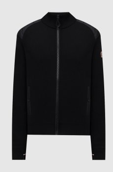 Черный кардиган из шерсти с эмблемой