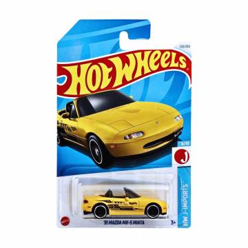 Базовый автомобиль Hot Wheels 91 Mazda Mx-5 Miata, желтый, от 3 лет, 11*3.5*11 см (5785) Базовый автомобиль Hot Wheels 91 Mazda Mx-5 Miata, желтый, от 3 лет, 11*3.5*11 см (5785)