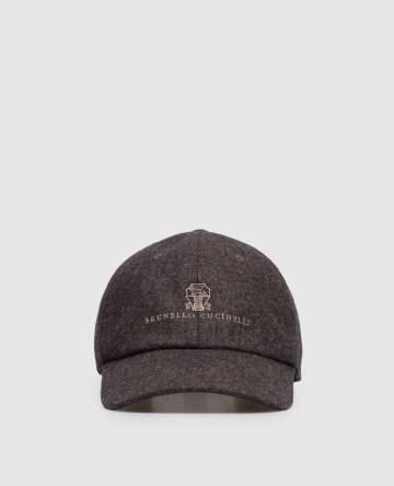 Коричневая кепка из шерсти