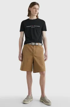 Мужская черная футболка CORE TOMMY LOGO TEE Черный L Tommy Hilfiger MW0MW11465