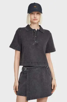 Женское темно-серое поло Overdyed Серый S G-Star RAW D26086,D966