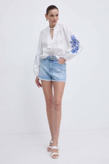 Джинсовые шорты Twinset женские однотонные высокая посадка Джинсовые шорты Twinset женские однотонные высокая посадка