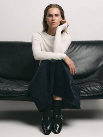 Reserved - Макси пола од сомот - темно-синій - 701EH-59X