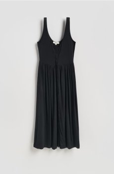 Reserved - Сукня міді з додаванням віскози - чорний - 513IY-99X