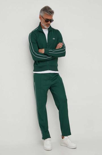 Кофта Lacoste мужская цвет зелёный однотонная Кофта Lacoste мужская цвет зелёный однотонная