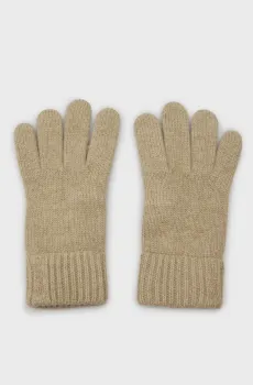 Женские бежевые шерстяные перчатки WOOL KNITTED GLOVES Бежевый ONESIZE Gant 4930017