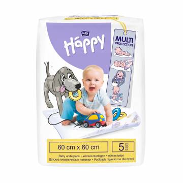 Одноразовые гигиенические пеленки Happy Bella Baby 60*60 см, 5 шт