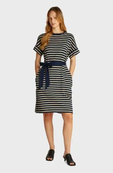 Женское платье в полоску COTTON INTERLOCK SHORT DRESS Разноцветный M Tommy Hilfiger WW0WW45183