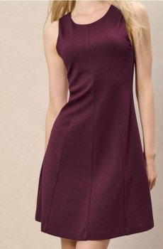 Сукня міді з ажурними вставками - бордовий