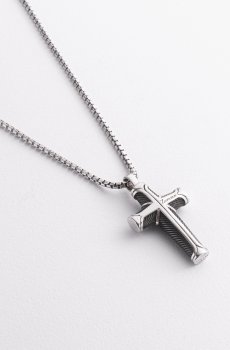 Серебряное мужское колье с крестиком Zancan EXC485