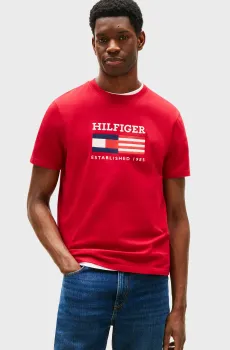 Мужская красная футболка AMERICANA MONOTYPE FLAG BOX Красный XL Tommy Hilfiger MW0MW39843