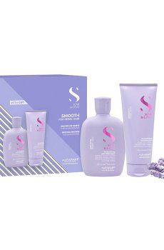 Набор для волос Alfaparf Milano Semi Di Lino Smooth (шампунь, 250 мл + кондиционер, 200 мл + резинка, 3 шт)