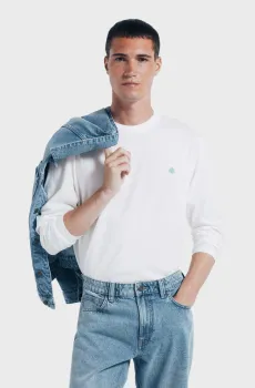 Мужской белый лонгслив Белый XXL SPRINGFIELD 8832421