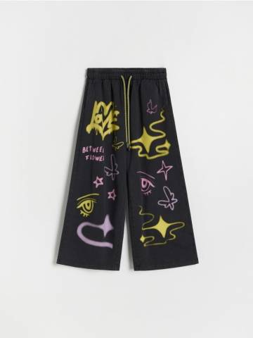 Reserved - GIRLS` TROUSERS - чорний - 814CY-99X Reserved - GIRLS` TROUSERS - чорний - 814CY-99X