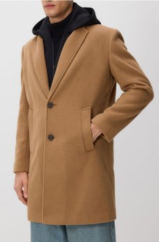 Reserved - Подовжене пальто з каптуром - бежевий - 926EF-08X