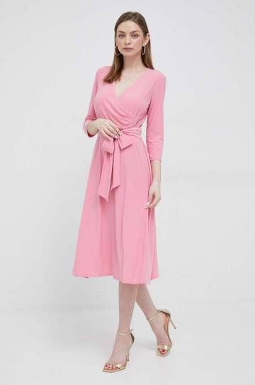 Платье Lauren Ralph Lauren цвет розовый mini расклешённая Платье Lauren Ralph Lauren цвет розовый mini расклешённая