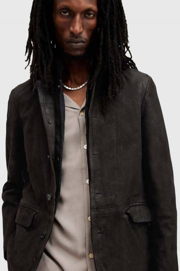 Кожаная куртка AllSaints SURVEY LTHR BLAZER мужская цвет серый переходная M061LB Кожаная куртка AllSaints SURVEY LTHR BLAZER мужская цвет серый переходная M061LB