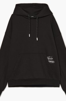 Cropp - Чорне худі з принтом - чорний