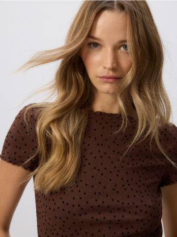 Reserved - LADIES` BLOUSE - темно коричневий - 564GA-89X