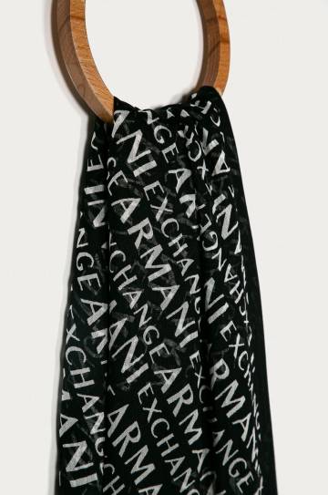 Шарф Armani Exchange женский цвет чёрный с узором Шарф Armani Exchange женский цвет чёрный с узором