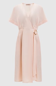 Розовое платье с леном