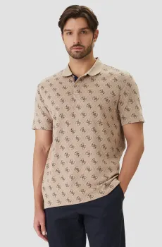 Мужское бежевое поло с узором Бежевый L Guess M6GP04.K3073;FMAZ