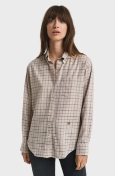 Женская бежевая рубашка в клетку FLANNEL Бежевый 40 Gant 4300579
