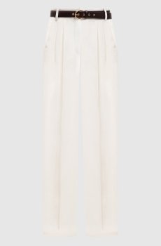 Белые брюки SUMERO из льна с поясом