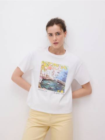 Reserved - Футболка з принтом - білий - WR184-00M