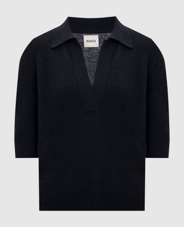 Черный топ Shrunken Jo из кашемира