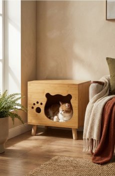 Тумба з місцем для сну кота - бежевий